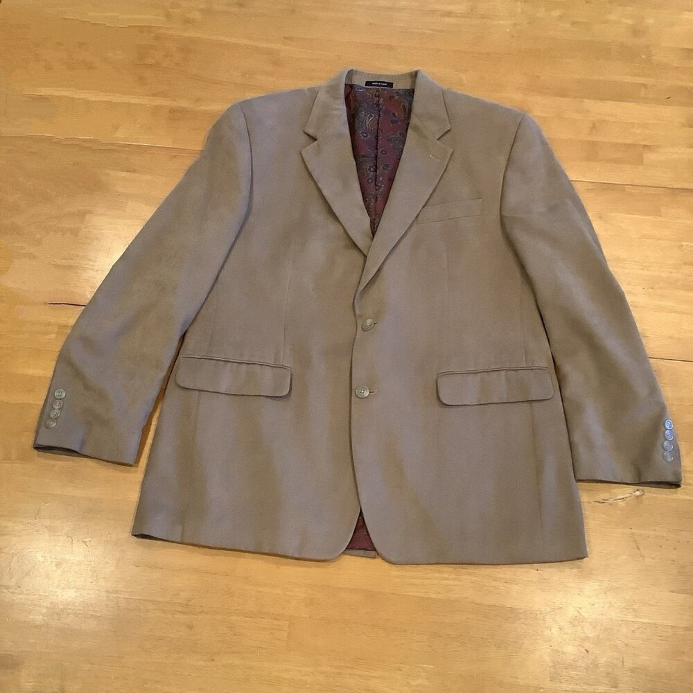 Ralph Lauren LRL Mens 2 Button Blazer Paisley Lining Jacket Khaki Tan Size 42R